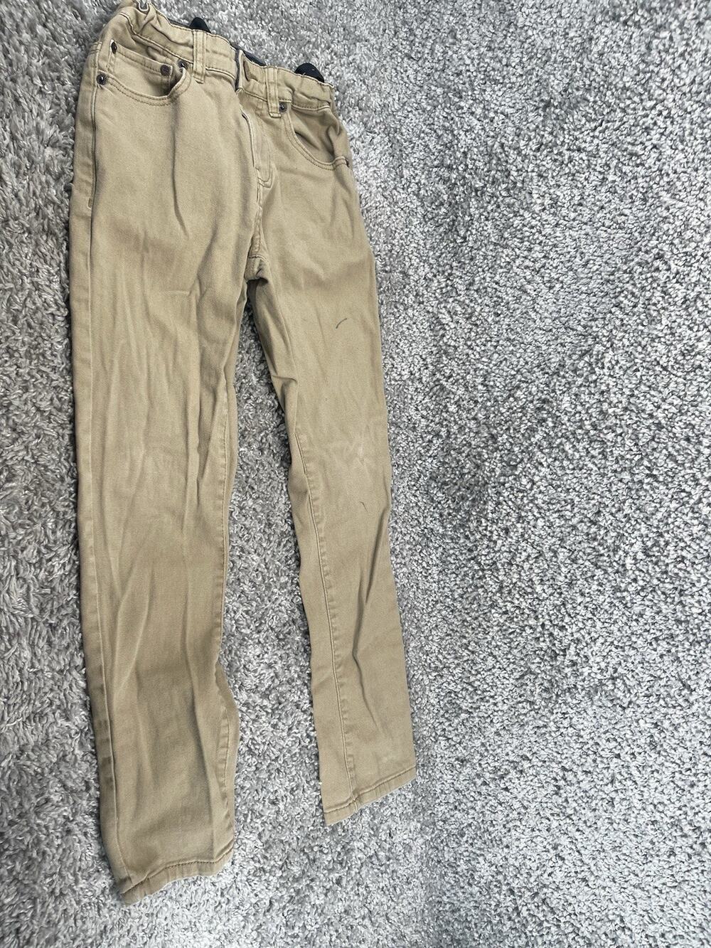 Lucky Brand Jeans Boys Size 10 Authentic Skinny Khaki Pants Adjustable Waist